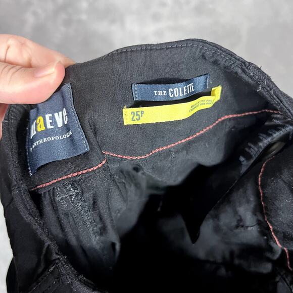 Maeve Anthropologie The Colette Pants Women's 25P Linen Stretch Wide Leg Black - Picture 8 of 10